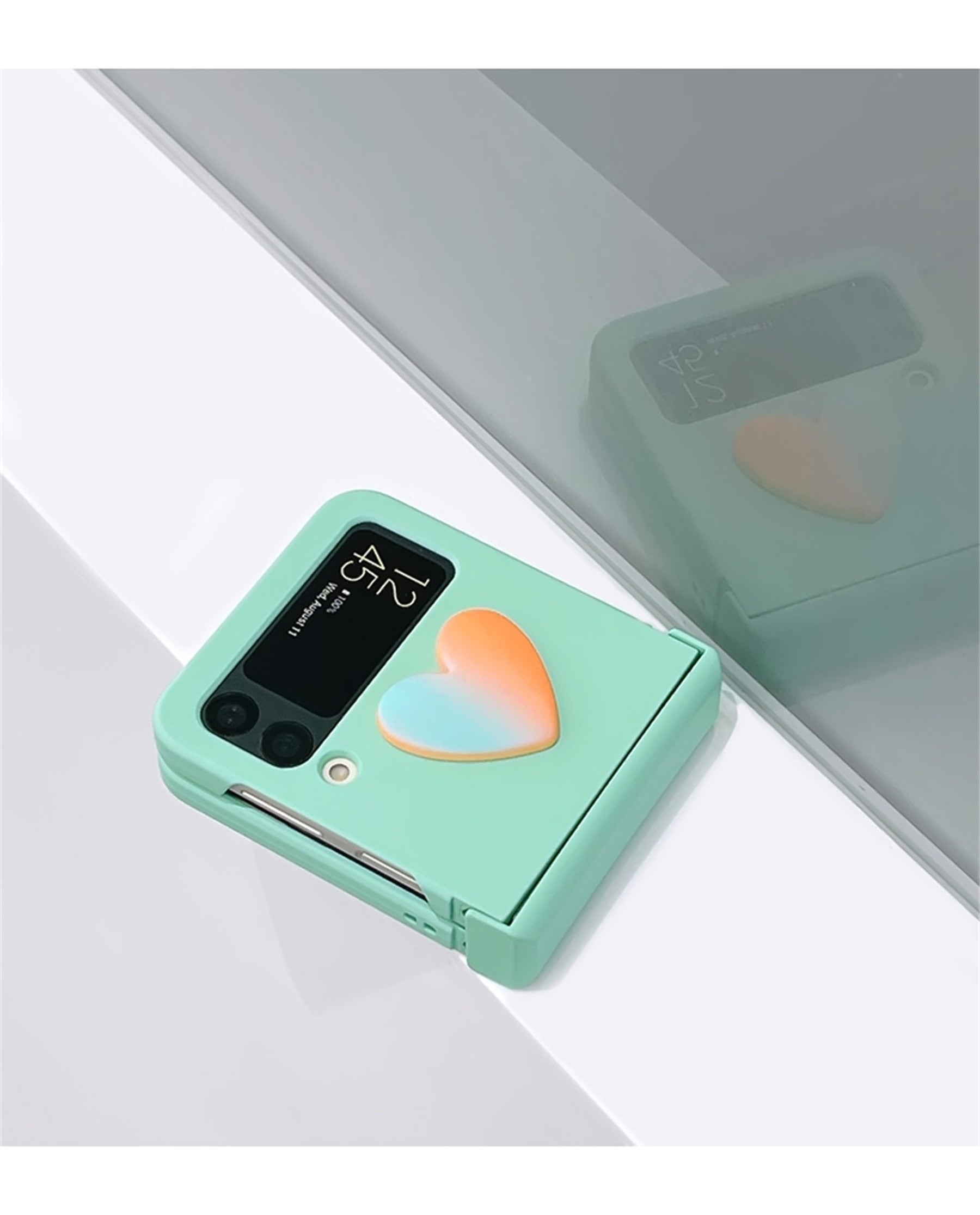 Cute 3D Gradient Heart Case for Samsung Galaxy Z Flip 4 - Galaxy Z Flip 4 Case