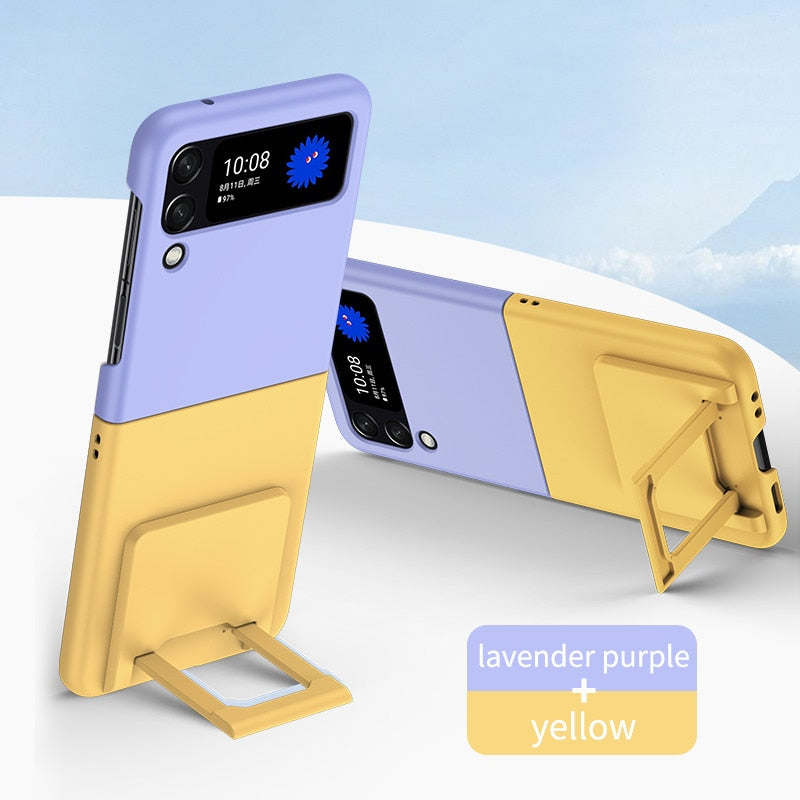 Contrasting Colors Case with Invisible Bracket For Samsung Galaxy Z Flip 4 - Galaxy Z Flip 4 Case