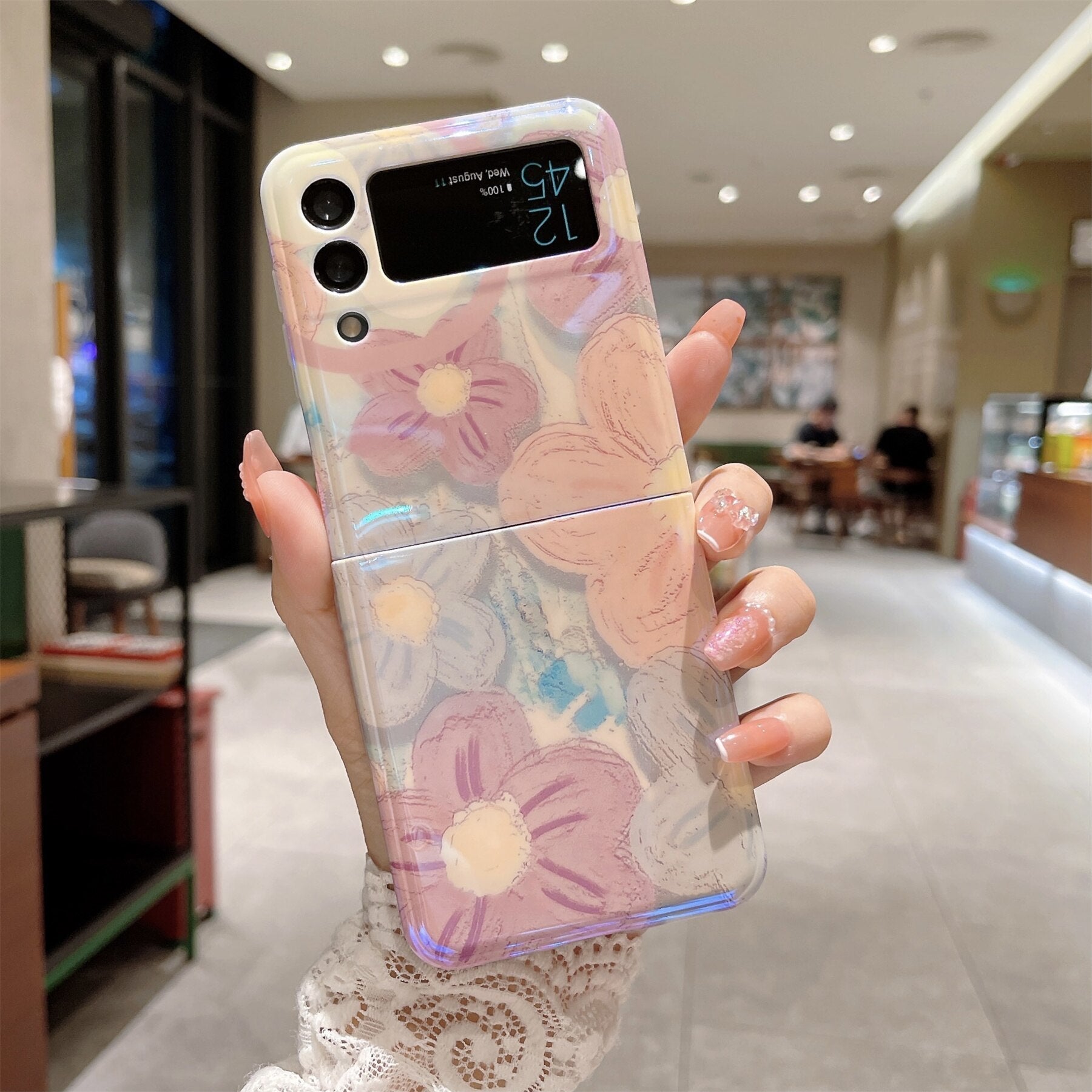 Oil Painting Flowers Case for Samsung Galaxy Z Flip 4 - Galaxy Z Flip 4 Case