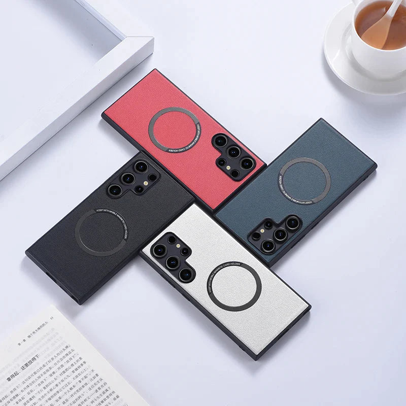 Magnetic Leather Case for Samsung Galaxy S24 Series