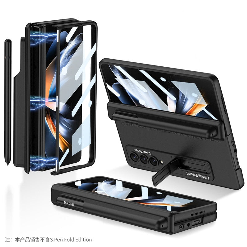 Full Protection Magnet Hinge Pen Slot Case for Samsung Galaxy Z Fold 4