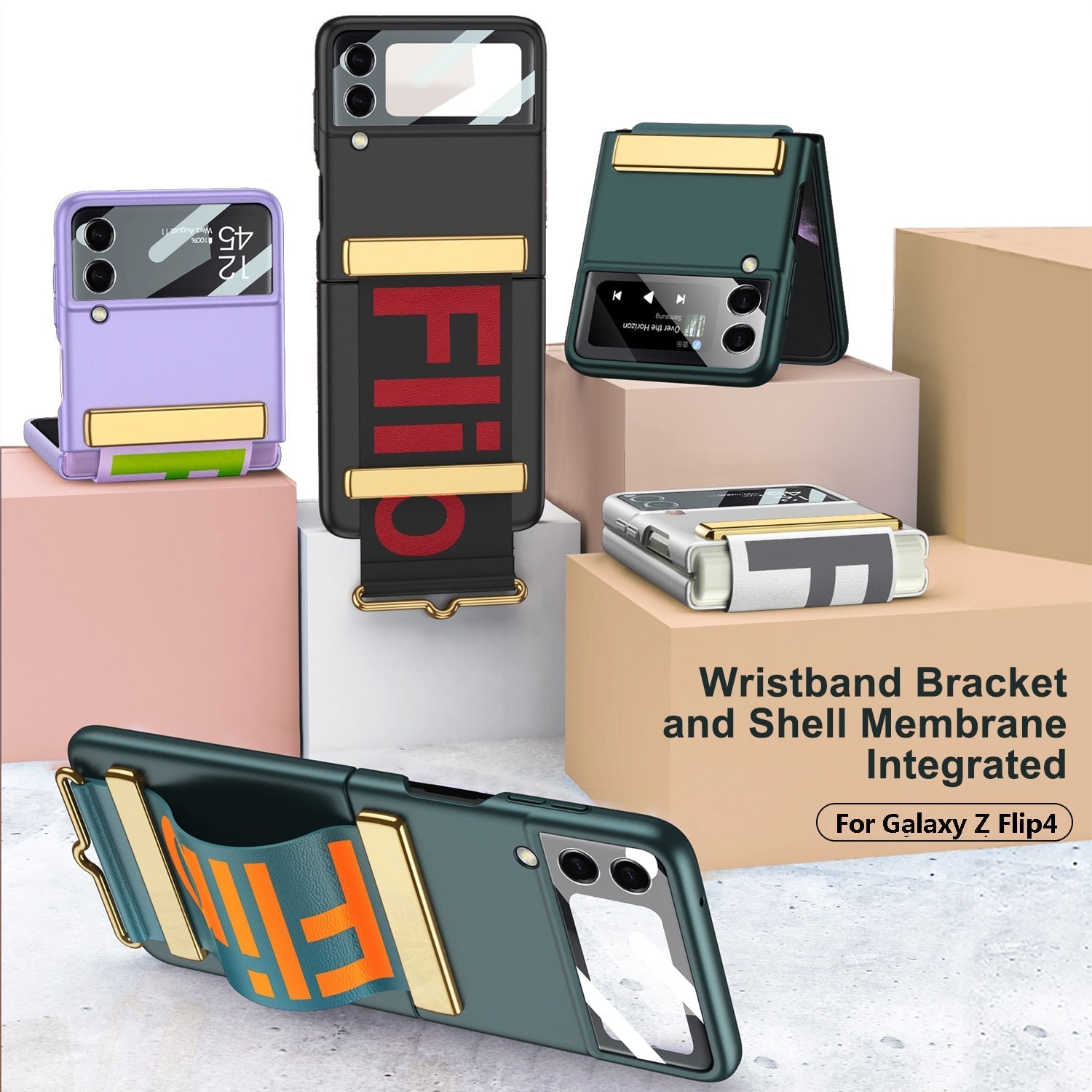 Wristband Bracket Case For Samsung Galaxy Z Flip 4 - Galaxy Z Flip 4 Case