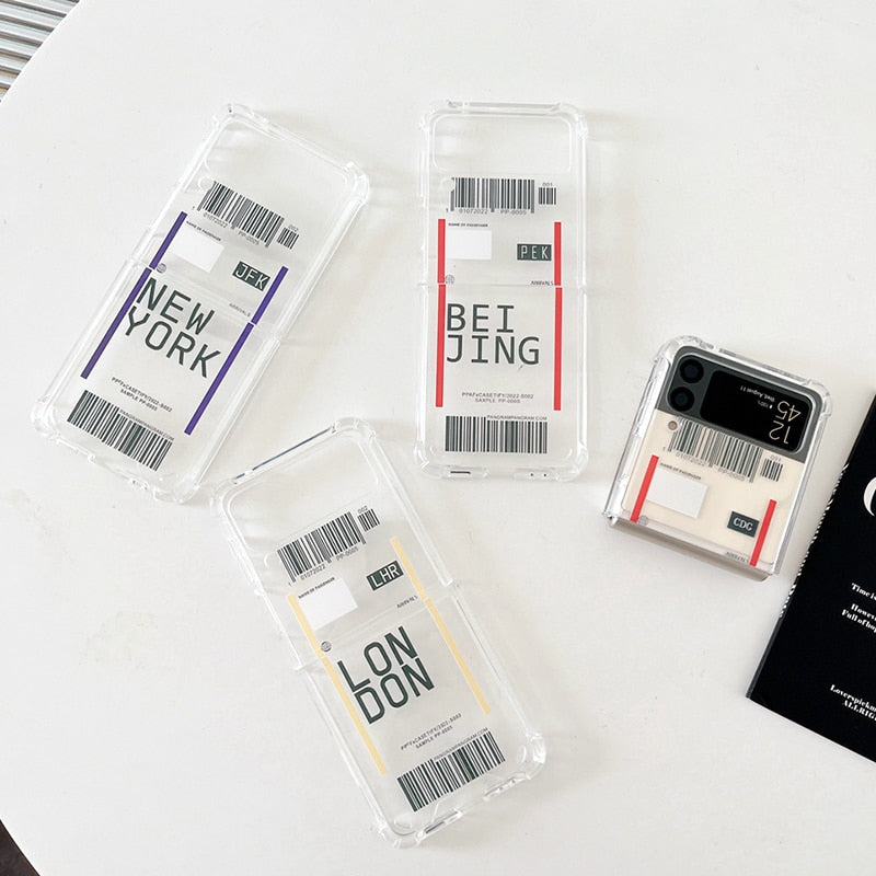 Air Ticket Travel Case For Samsung Galaxy Z Flip 4 - Galaxy Z Flip 4 Case
