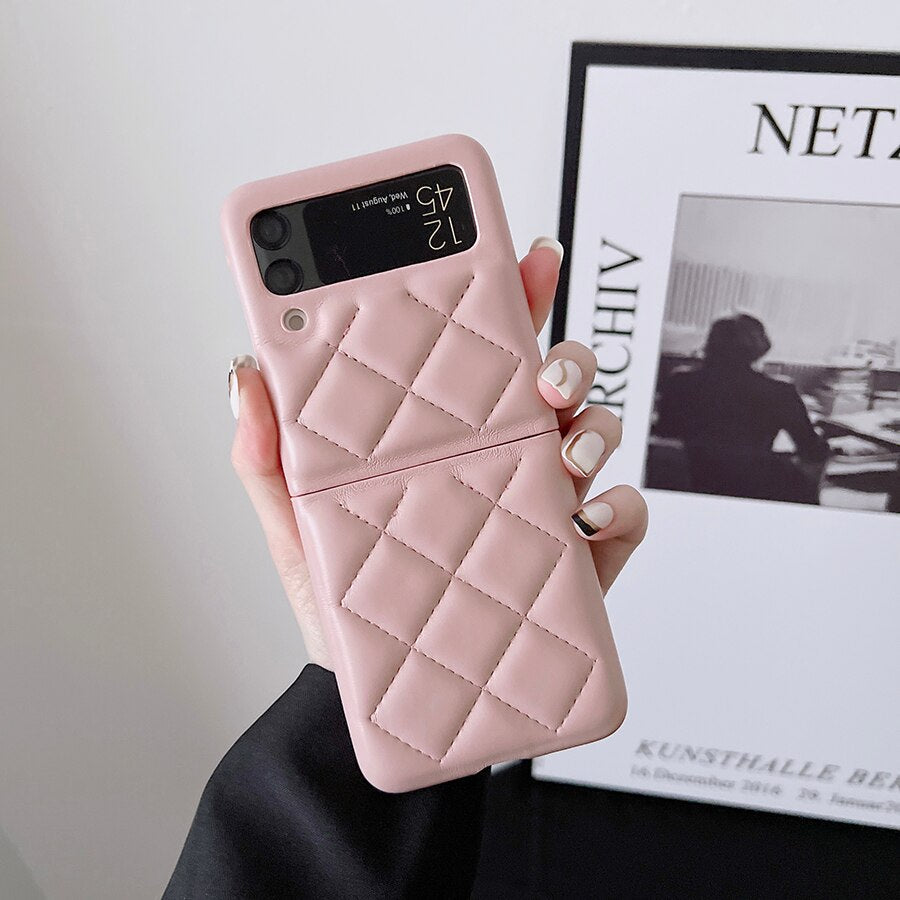 New Fashion Lattice Down Jacket Phone Case For Samsung Galaxy Z Flip 4 - Galaxy Z Flip 4 Case