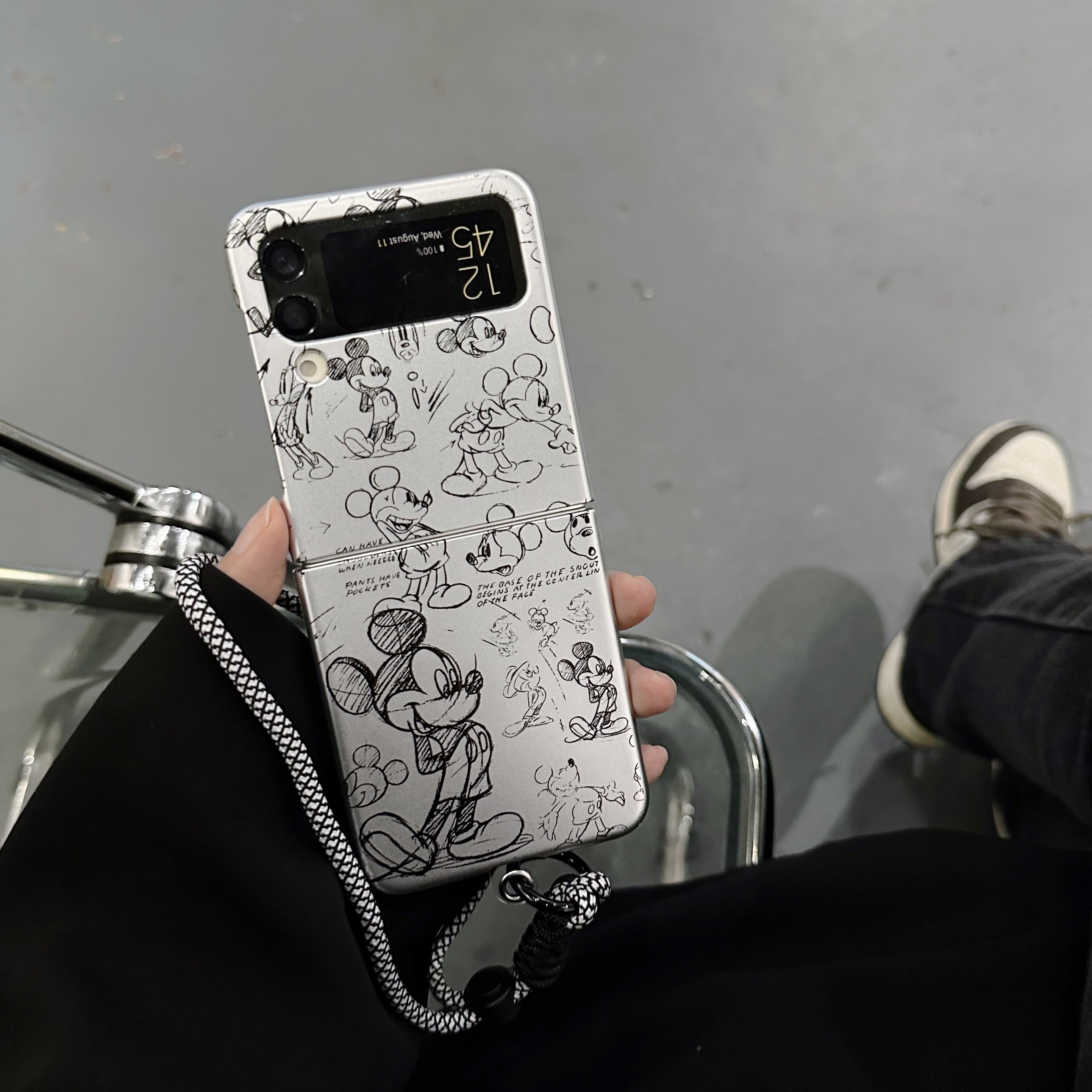 Cartoon case with hand strap for Samsung Galaxy Z Flip