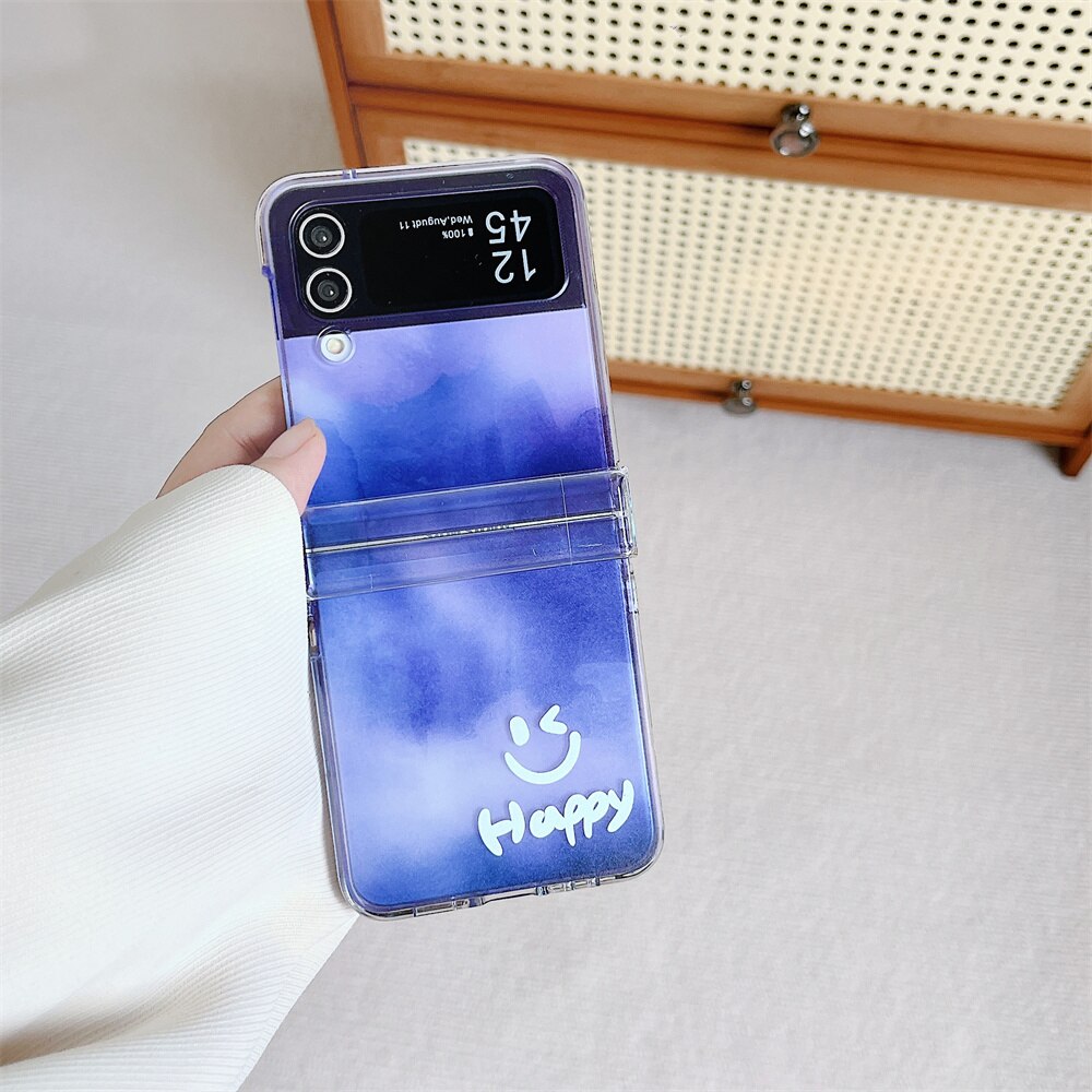 Happy Smile Clear Case with Bracelet For Samsung Galaxy Z Flip 3 & 4