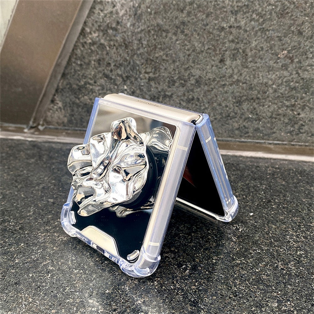 Bracket Makeup Mirror Case For Samsung Galaxy Z Flip 4 - Galaxy Z Flip 4 Case