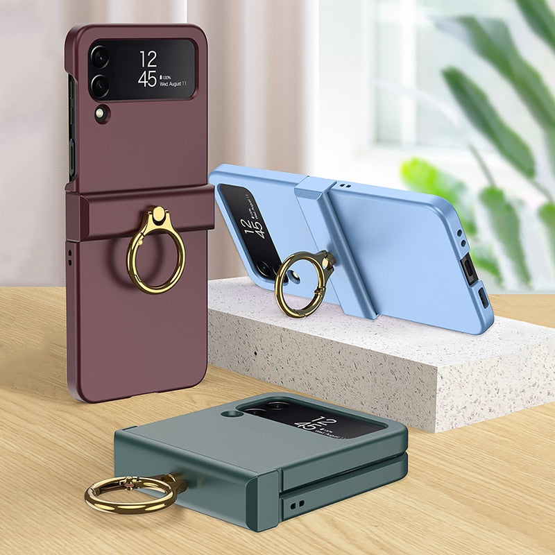 Ultra-Slim Full Protection Case with Ring Holder For Galaxy Z Flip 4 - Galaxy Z Flip 4 Case