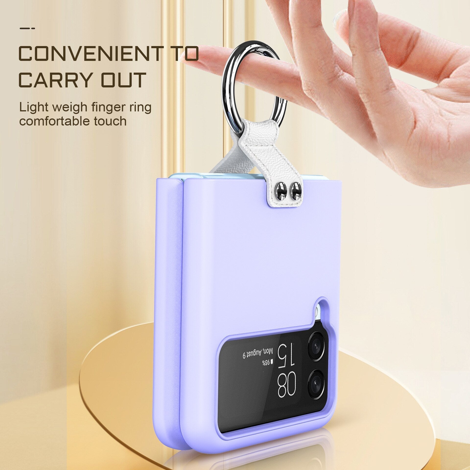 Luxury Ring Holder Case With Lanyard For Samsung Galaxy Z Flip 4 - Galaxy Z Flip 4 Case