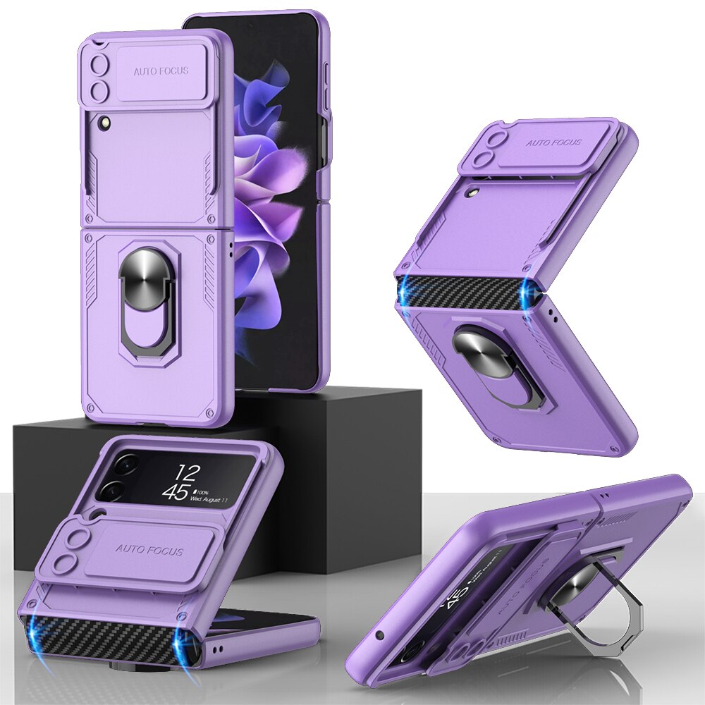 Armor Case with Camera Protection & Ring Stand For Samsung Galaxy Z Flip 4 - Galaxy Z Flip 4 Case