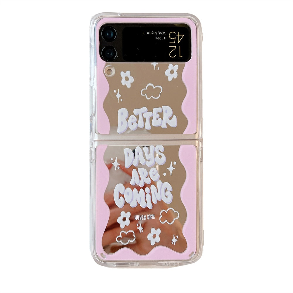 Gradient Butterfly Mirror Case For Galaxy Z Flip 3 & 4