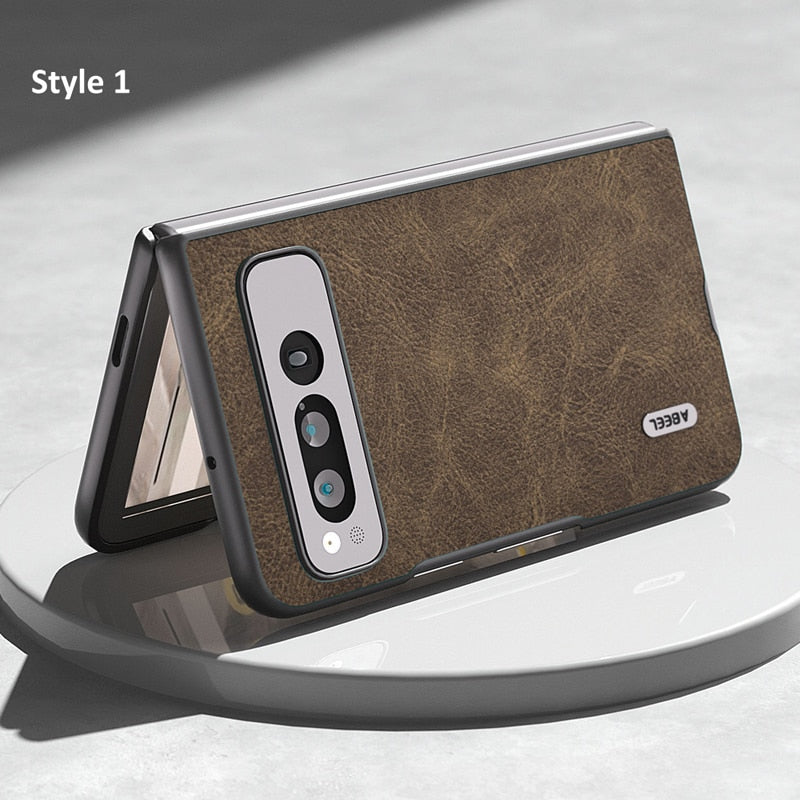 Google Pixel Fold Leather Case - Vintage Shell - The Pixel Store