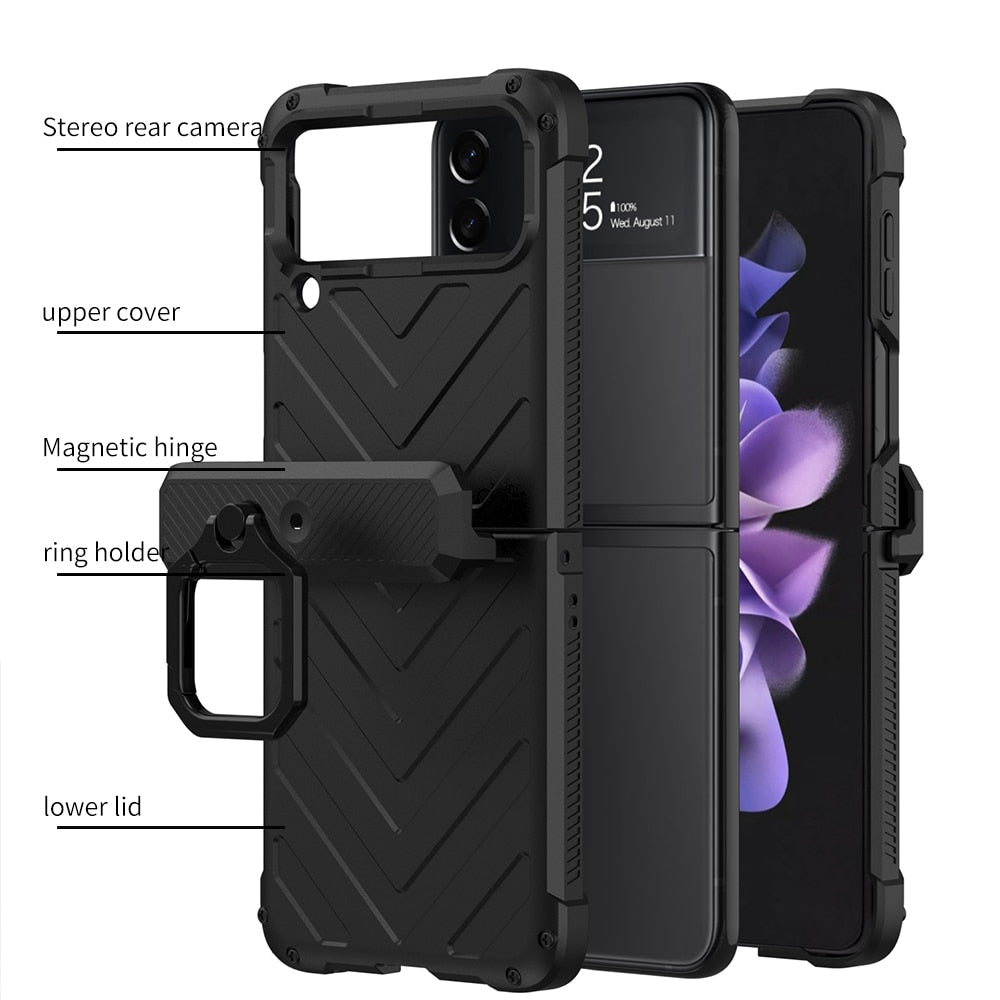 Magnetic Armor Shockproof Case For Samsung Galaxy Z Flip 4 - Galaxy Z Flip 4 Case