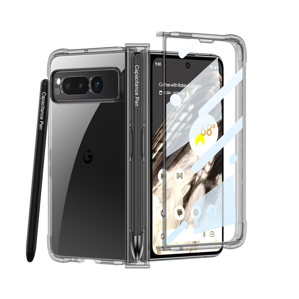 Transparent Shockproof Case with Pen Holder For Google Pixel Fold - The Pixel Store