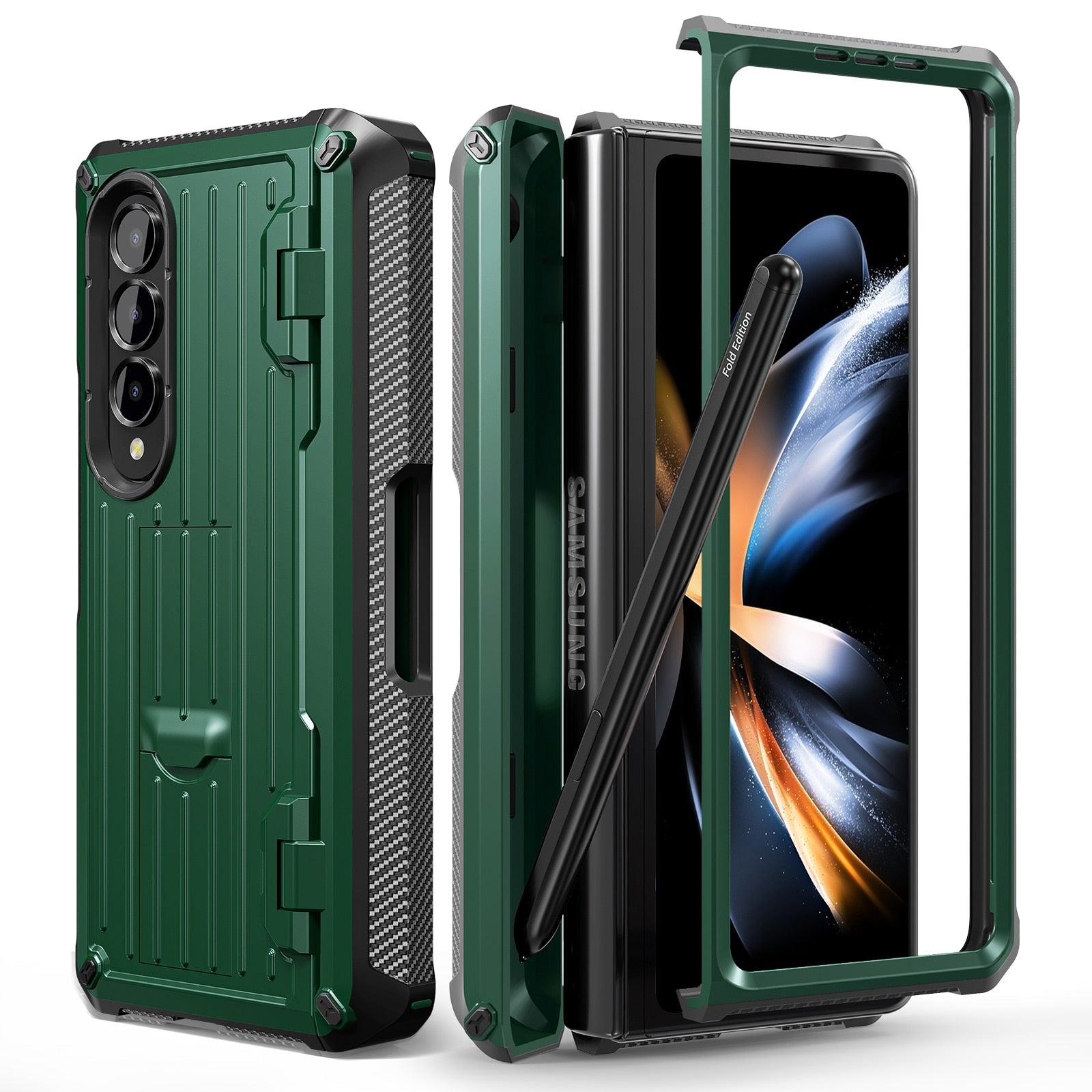 Shockproof Cover with S Pen Holder For Samsung Galaxy Z Fold 4