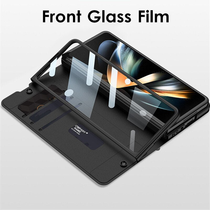 Leather Case with S Pen & Card Slot for Samsung Galaxy Z Fold 4