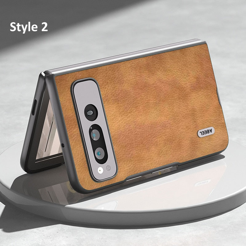 Google Pixel Fold Leather Case - Vintage Shell - The Pixel Store