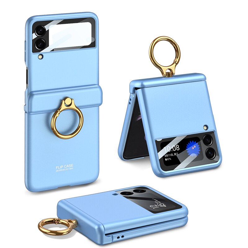 Armor Case with Ring Bracket Stand for Samsung Galaxy Z Flip 4 (Magnetic Hinge Cover) - Galaxy Z Flip 4 Case