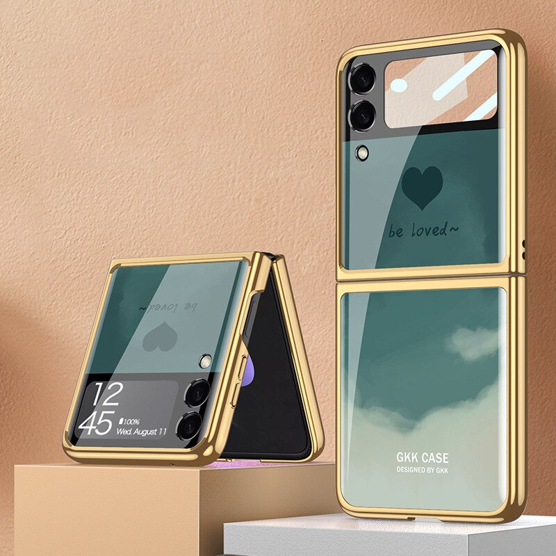 Plating Tempered Glass case For Samsung Galaxy Z Flip 4 - Galaxy Z Flip 4 Case
