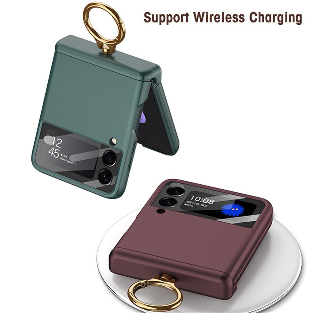 Armor Case with Ring Bracket Stand for Samsung Galaxy Z Flip 4 (Magnetic Hinge Cover) - Galaxy Z Flip 4 Case