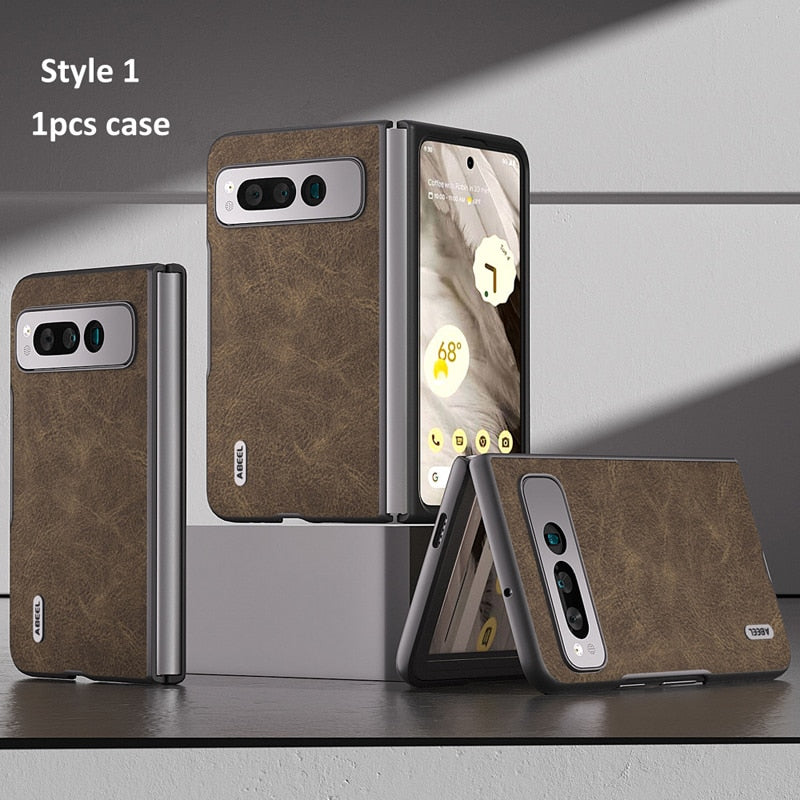 Google Pixel Fold Leather Case - Vintage Shell - The Pixel Store