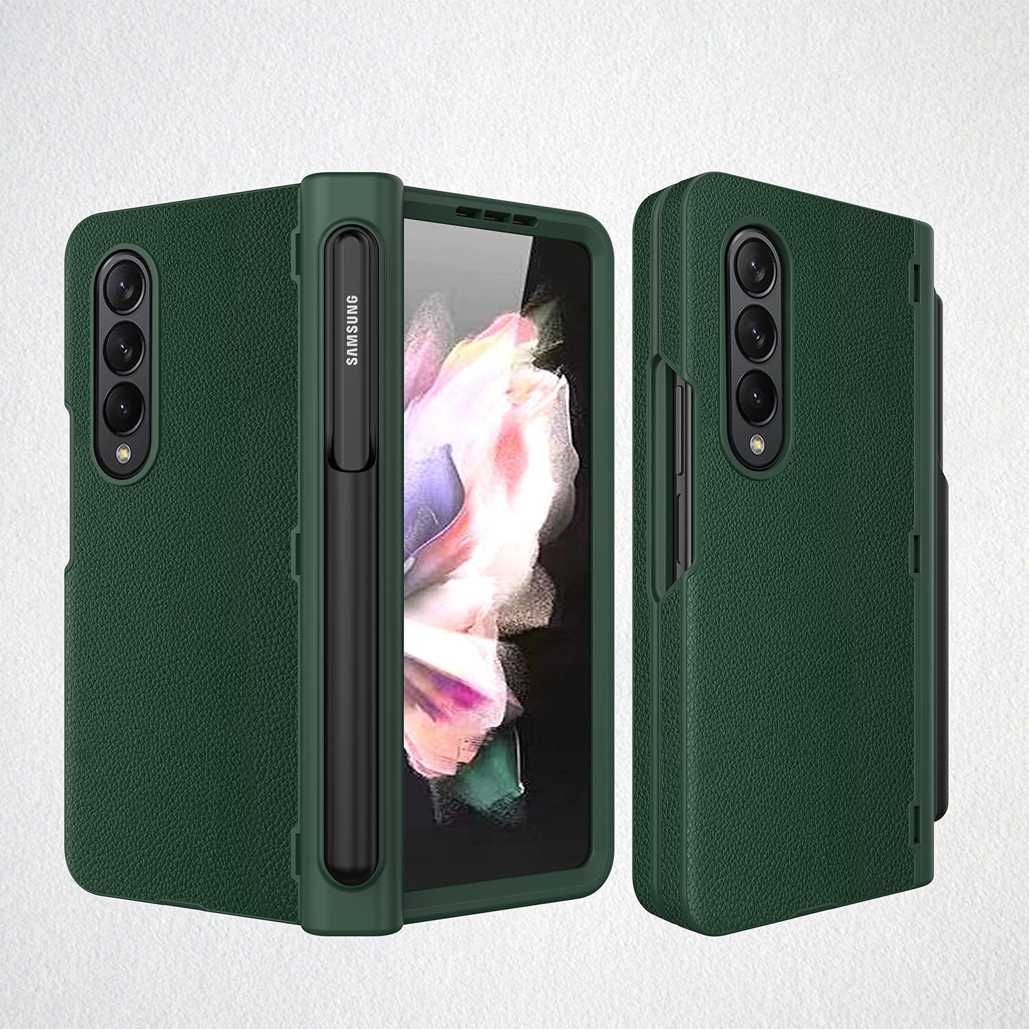 Shockproof Leather Case with S Pen Holder For Samsung Galaxy Z Fold 4