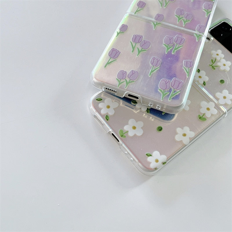 Retro Tulip Flower Case for Samsung Galaxy Z Flip 4 - Galaxy Z Flip 4 Case
