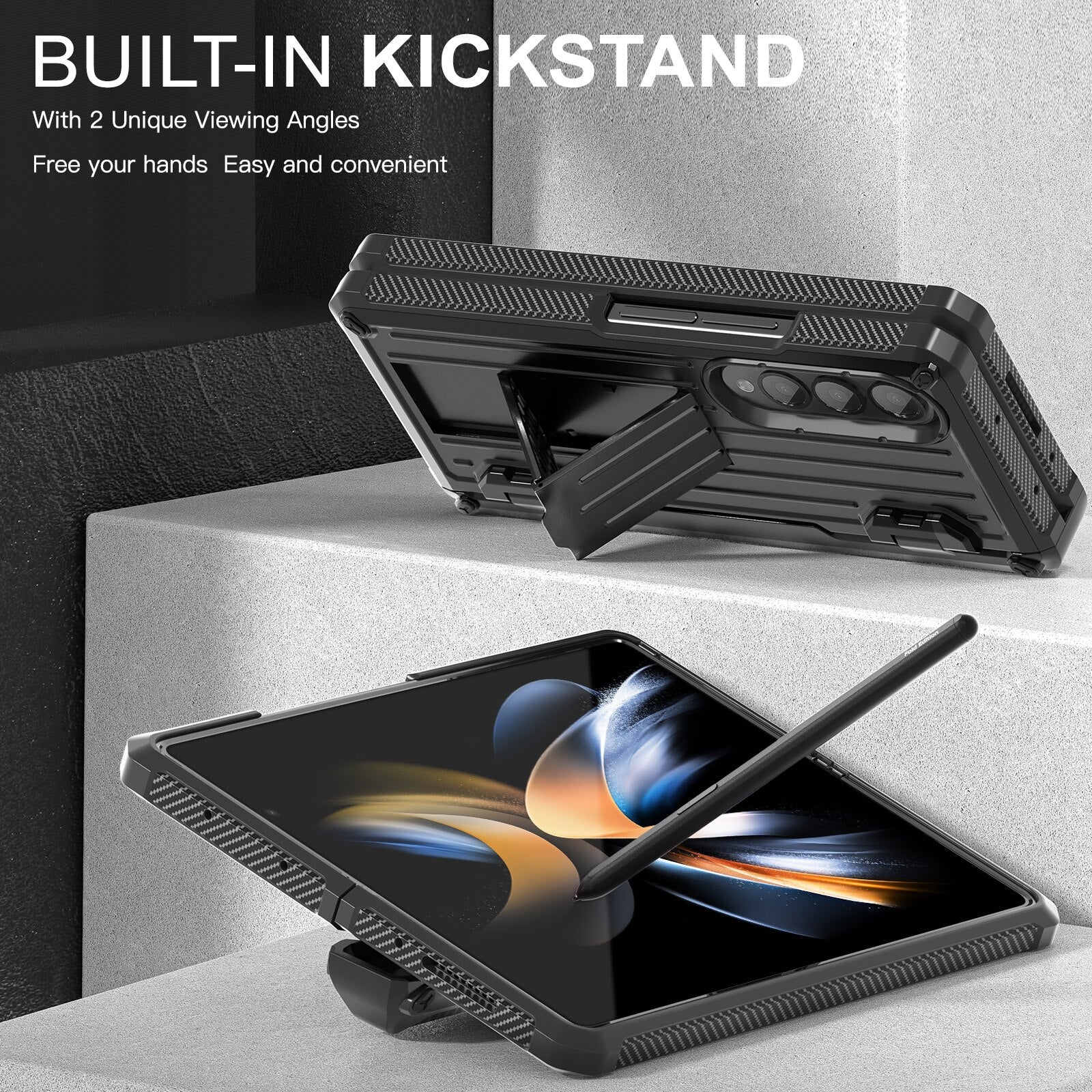 Shockproof Cover with S Pen Holder For Samsung Galaxy Z Fold 4