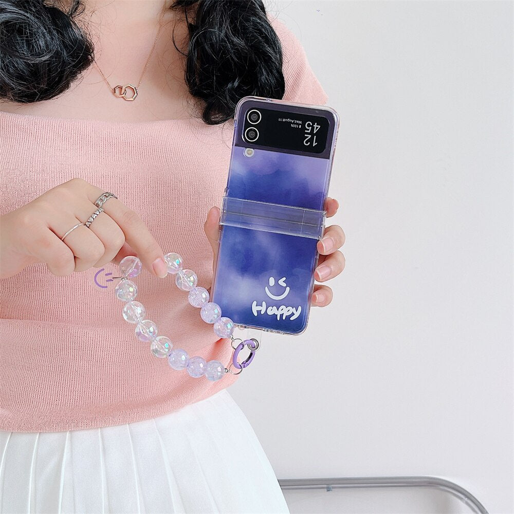 Happy Smile Clear Case with Bracelet For Samsung Galaxy Z Flip 3 & 4