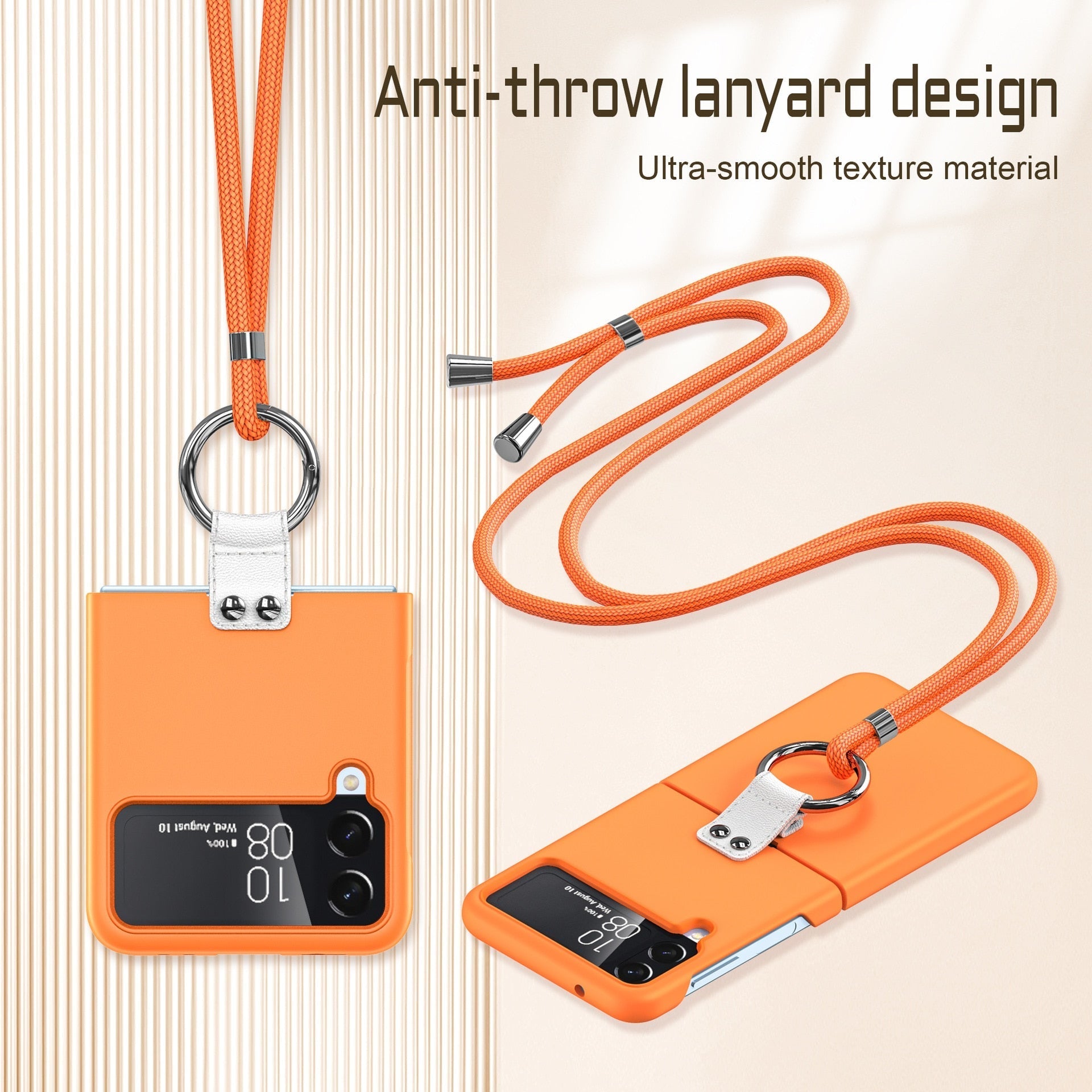 Luxury Ring Holder Case With Lanyard For Samsung Galaxy Z Flip 4 - Galaxy Z Flip 4 Case