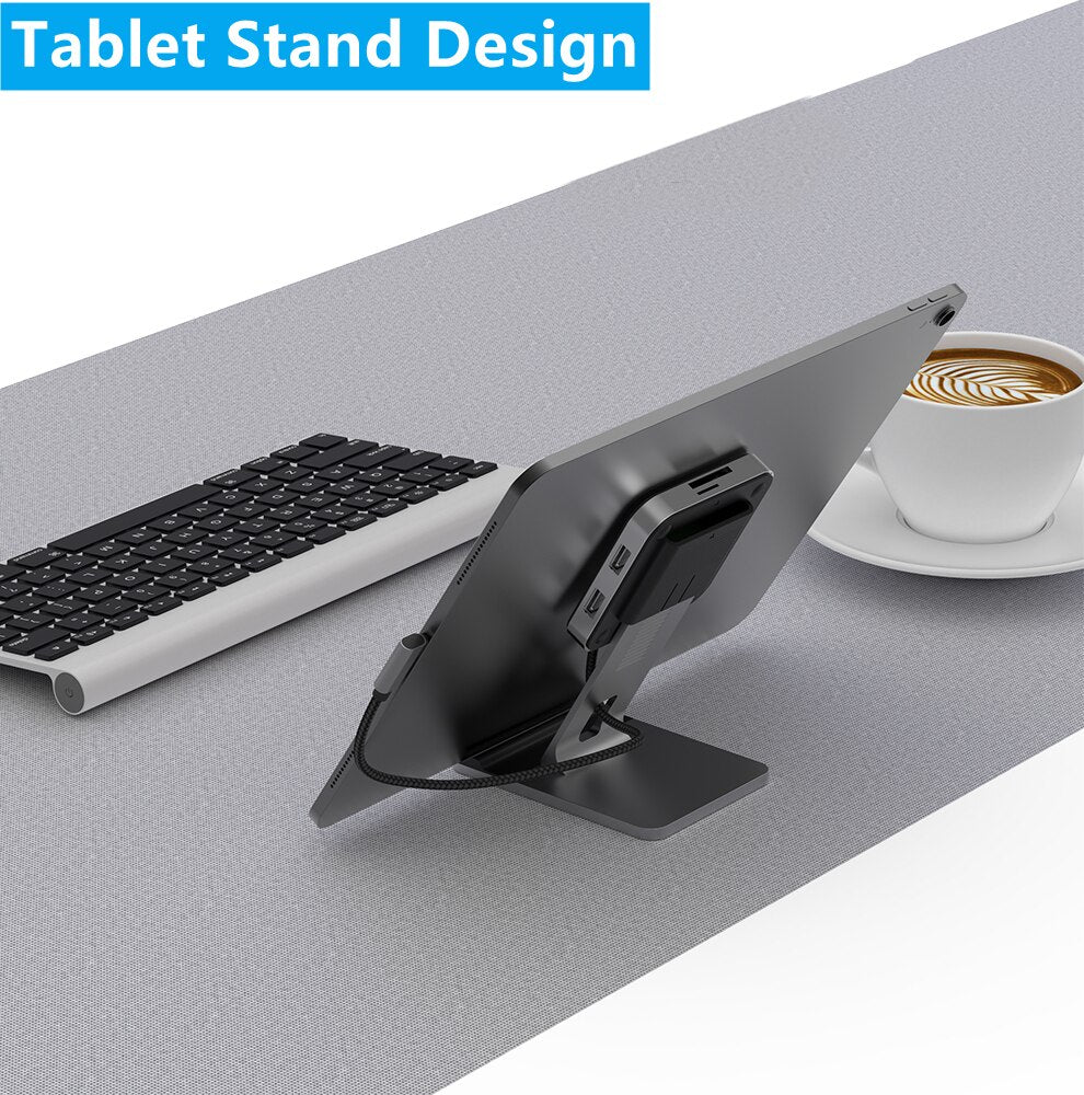 Stand & Dock Station 7-in-1 USB for Tablet Laptop iPad Pro and MacBook Pro - iHive