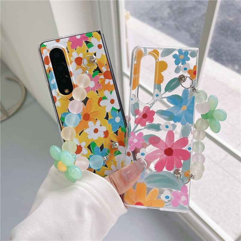 Cute Flower Painting Case For Samsung Galaxy Z Fold 4