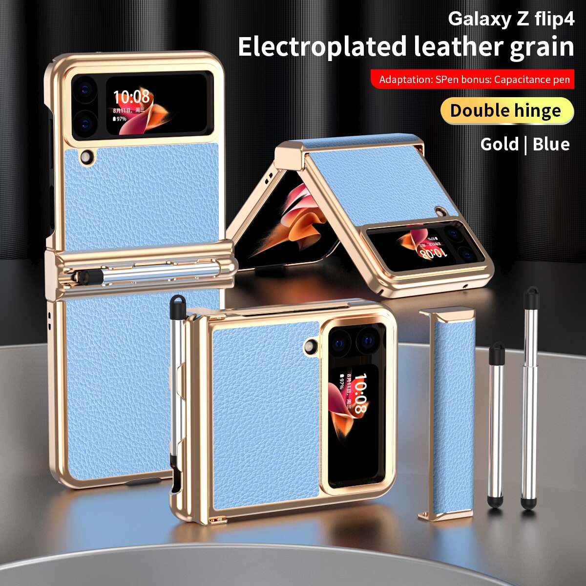 Luxury Leather Case (Pen Slot) For Samsung Galaxy Z Flip 4 - Galaxy Z Flip 4 Case