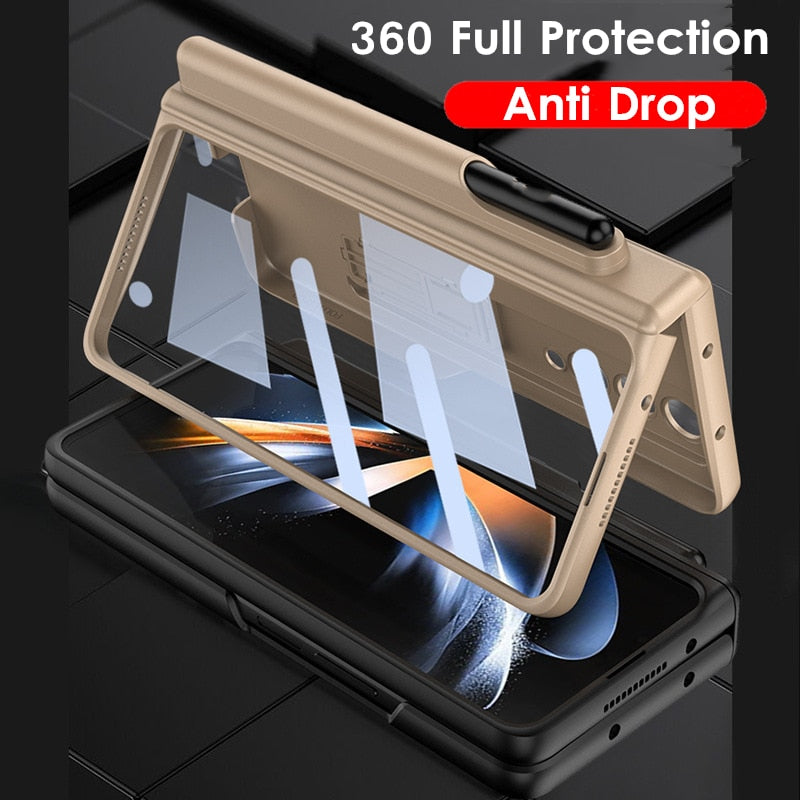 Full Protection Magnet Hinge Pen Slot Case for Samsung Galaxy Z Fold 4