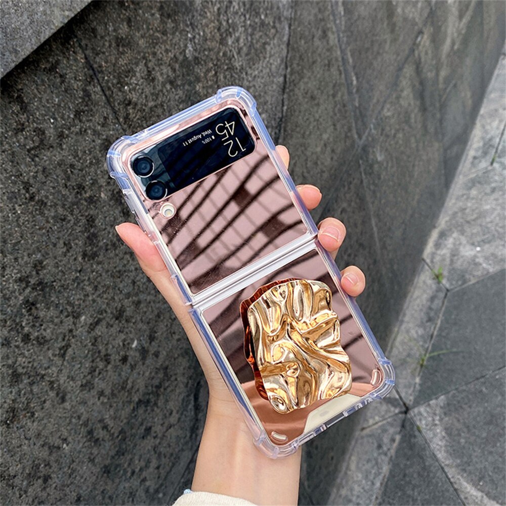 Bracket Makeup Mirror Case For Samsung Galaxy Z Flip 4 - Galaxy Z Flip 4 Case