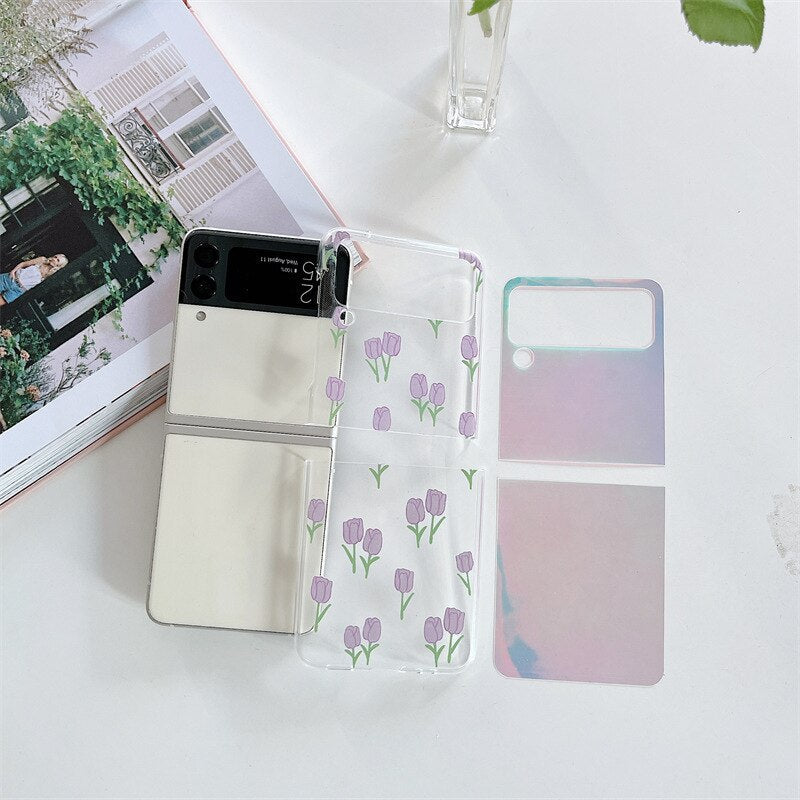 Retro Tulip Flower Case for Samsung Galaxy Z Flip 4 - Galaxy Z Flip 4 Case
