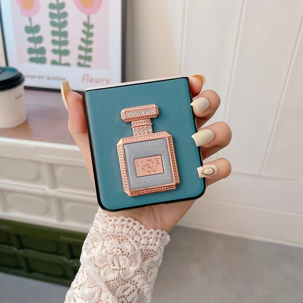 Luxury Case With Perfume Bottle Bracket for Samsung Galaxy Z Flip 4 - Galaxy Z Flip 4 Case