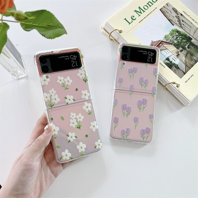 Retro Tulip Flower Case for Samsung Galaxy Z Flip 4 - Galaxy Z Flip 4 Case