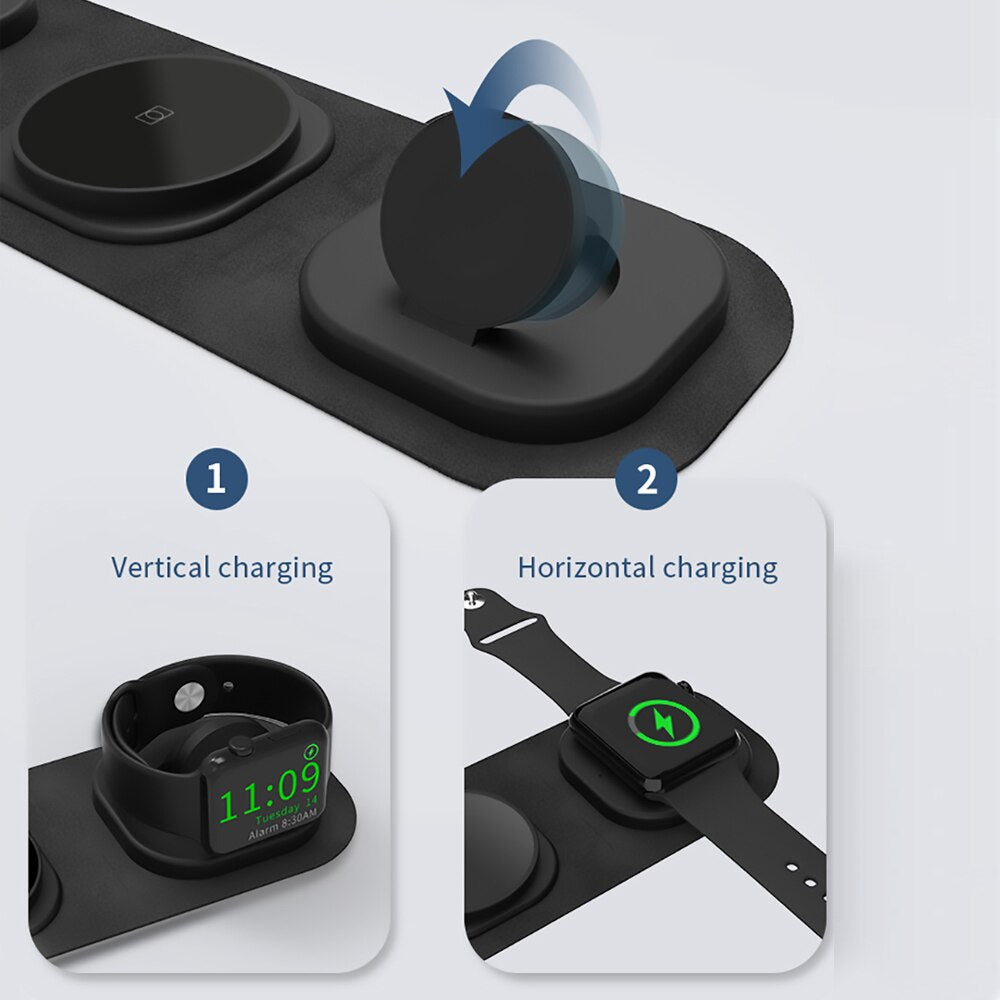 3 in 1 Foldable Travel Wireless Charger for iPhone, Apple Watch & AirPods - iHive