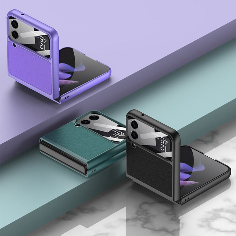 Leather Case with Card Holder For Samsung Galaxy Z Flip 4 - Galaxy Z Flip 4 Case