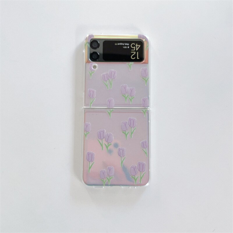 Retro Tulip Flower Case for Samsung Galaxy Z Flip 4 - Galaxy Z Flip 4 Case