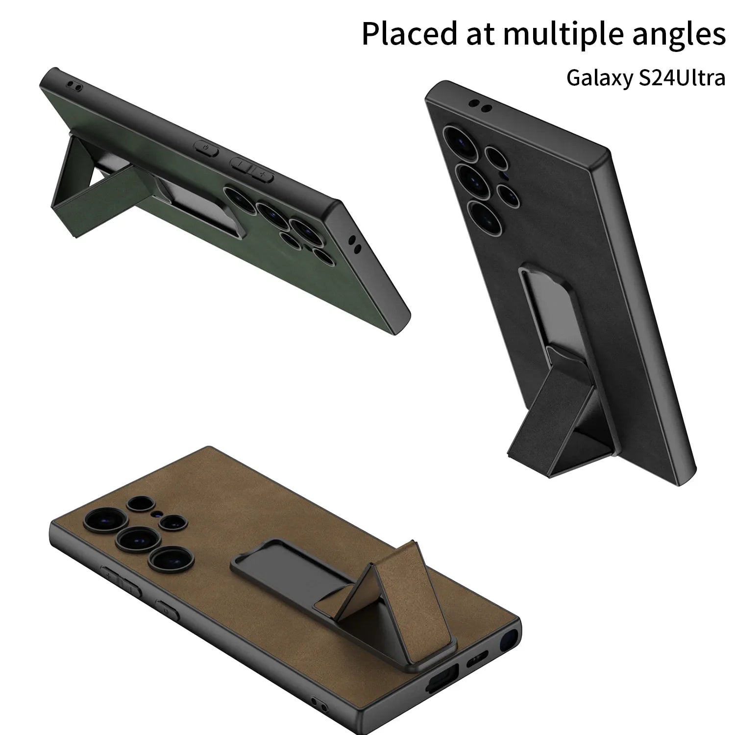Shockproof Leather Case with Folding Bracket For Samsung Galaxy S24 Series - S Ultra Case