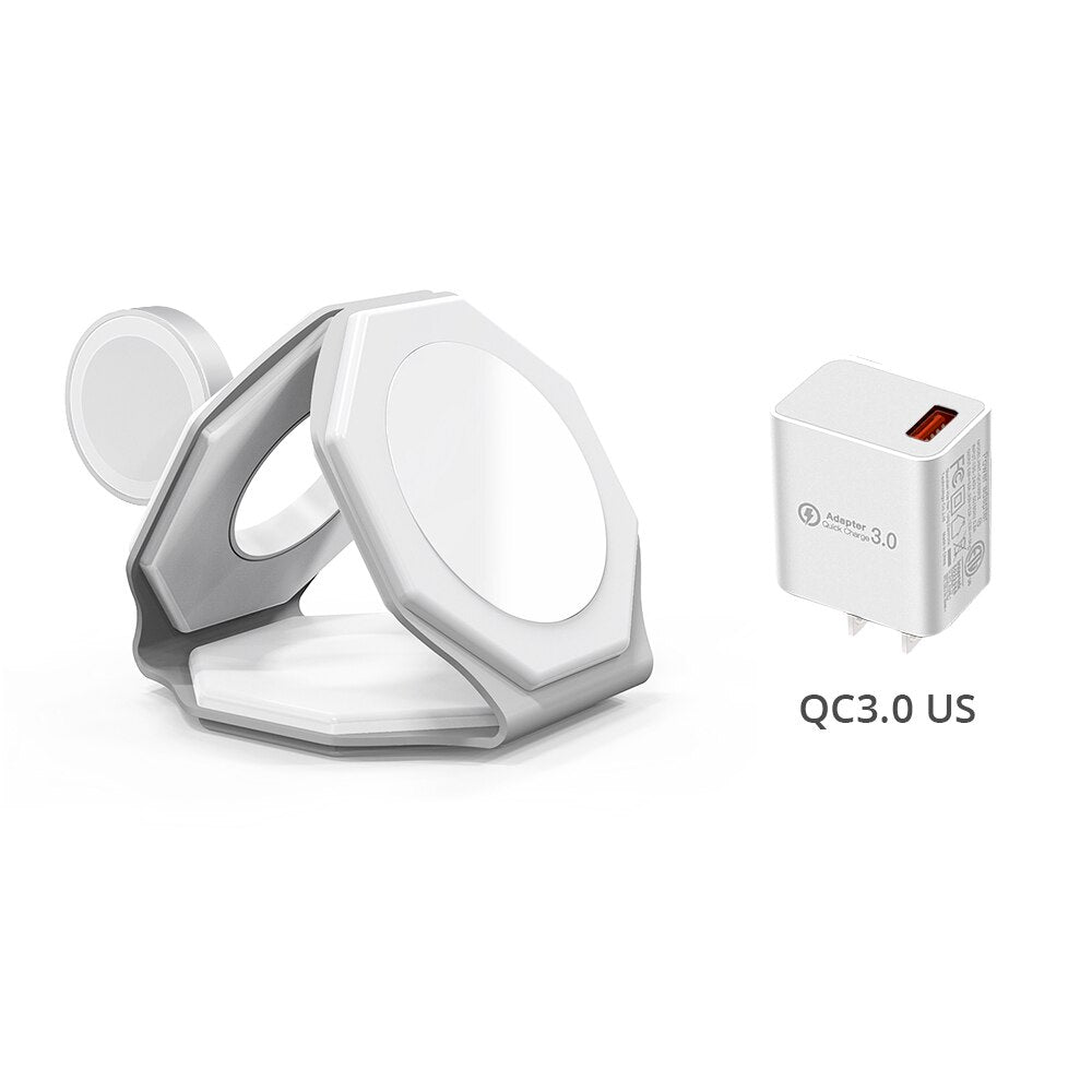 3 in 1 Foldable Wireless Charger for AirPods,Apple Watch & iPhone