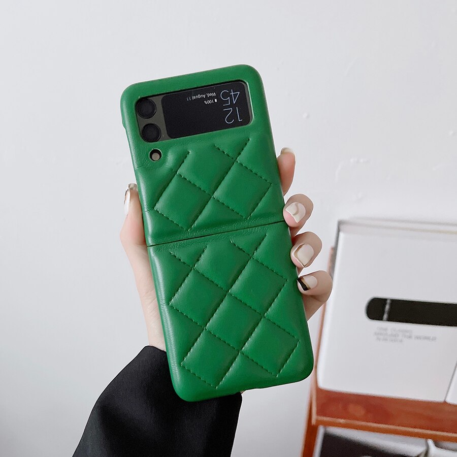 New Fashion Lattice Down Jacket Phone Case For Samsung Galaxy Z Flip 4 - Galaxy Z Flip 4 Case