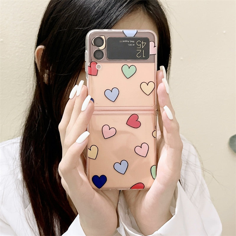 Lovely Color Heart Case For Samsung Galaxy Z Flip 4 - Galaxy Z Flip 4 Case