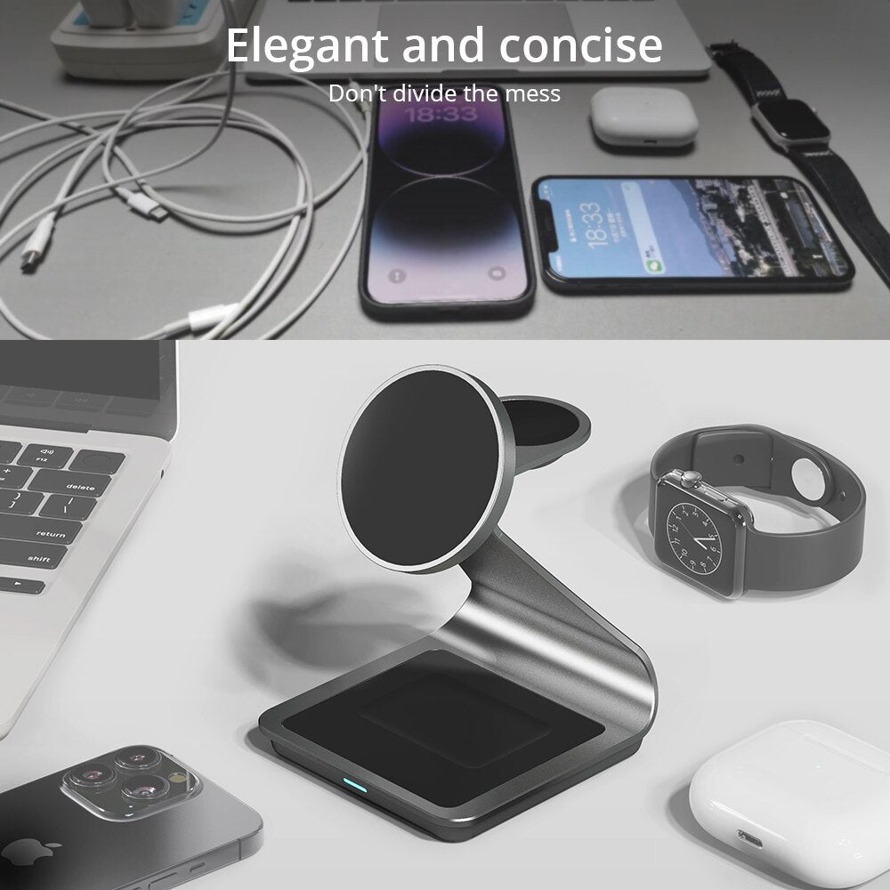 3 in 1 Fast Magnetic Wireless Charger for iPhone - iHive