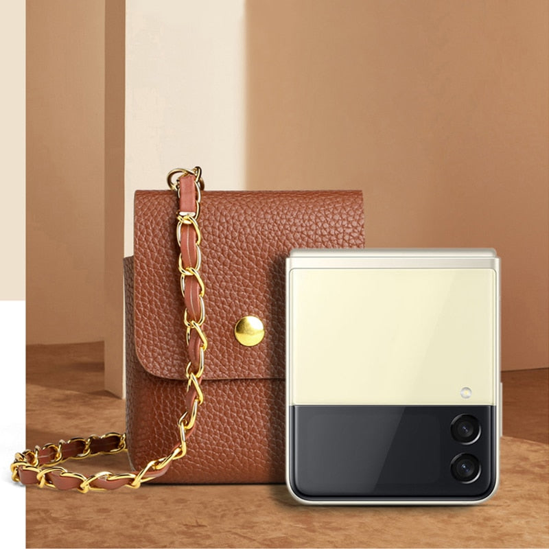 Crossbody Leather Mini Phone Bag For Samsung Galaxy Z Flip 4 - Galaxy Z Flip 4 Case