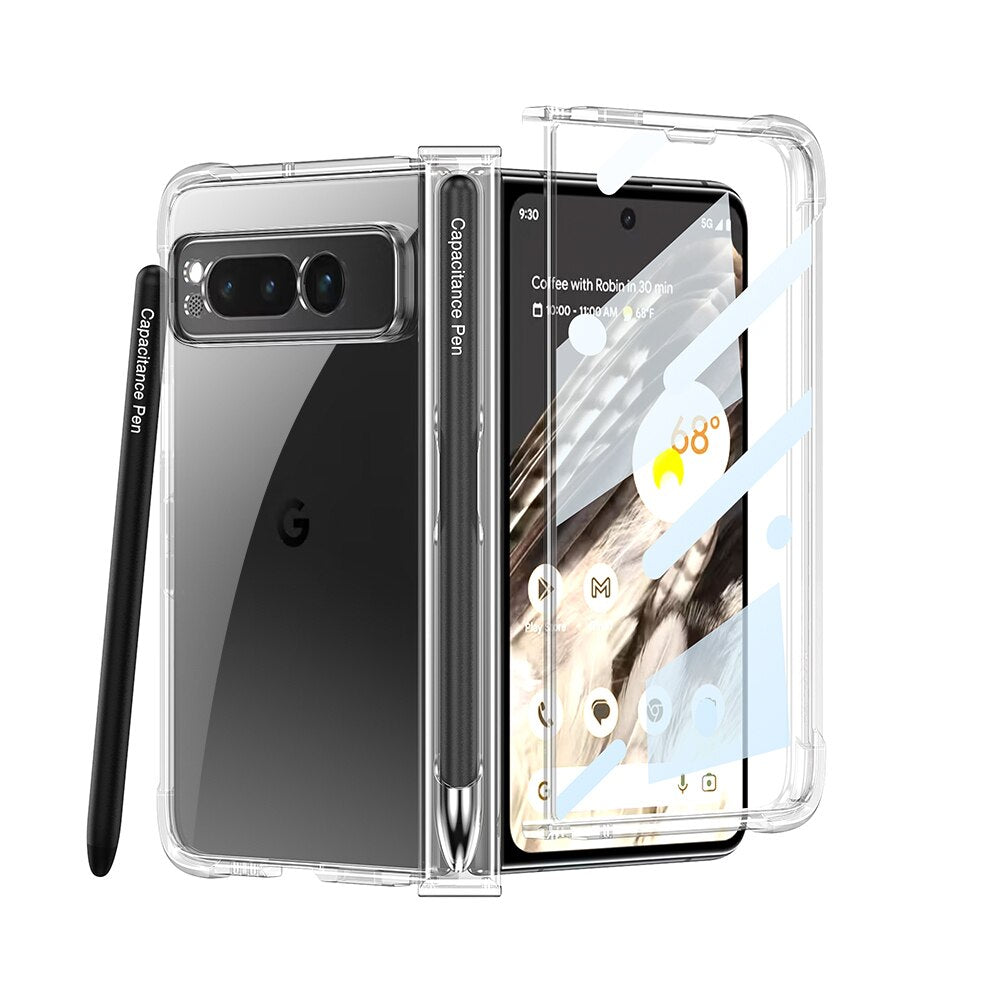 Transparent Shockproof Case with Pen Holder For Google Pixel Fold - The Pixel Store