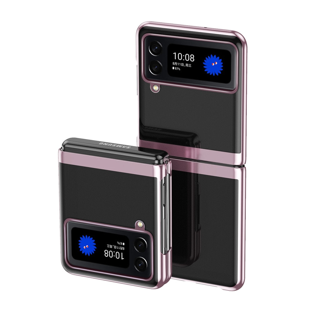 Luxury Ultra-thin Plating Transparent Case For Samsung Galaxy Z Flip 4 - Galaxy Z Flip 4 Case