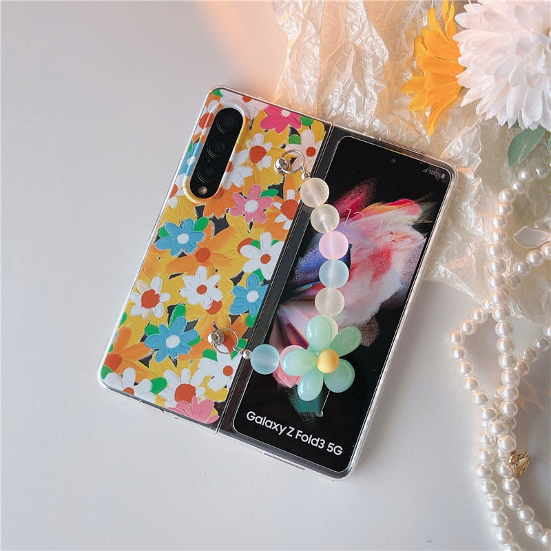 Cute Flower Painting Case For Samsung Galaxy Z Fold 4
